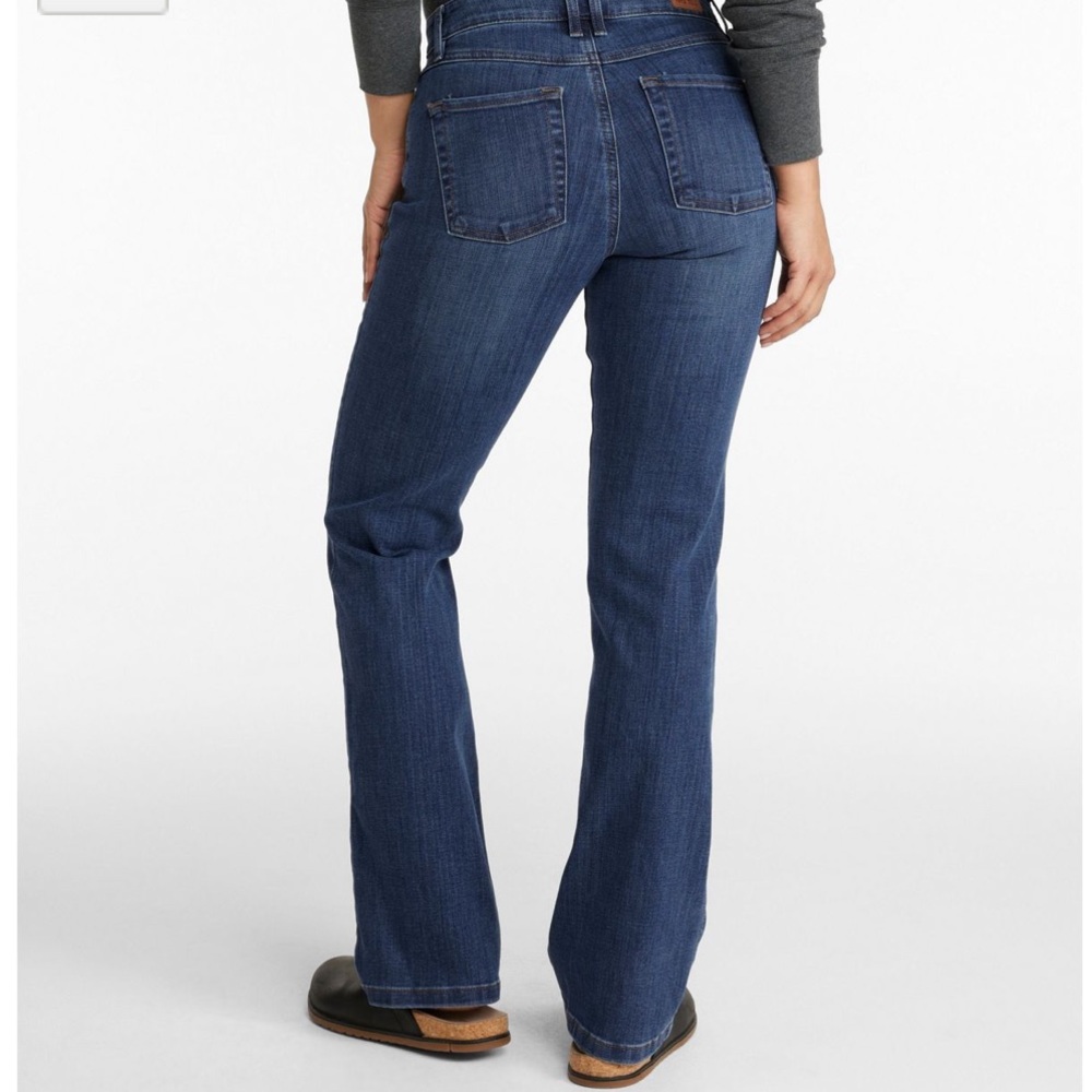 NWT Eddie Bauer Women's Denim Blue Jean, Slightly Curvy Straight Leg Bootcut, 12